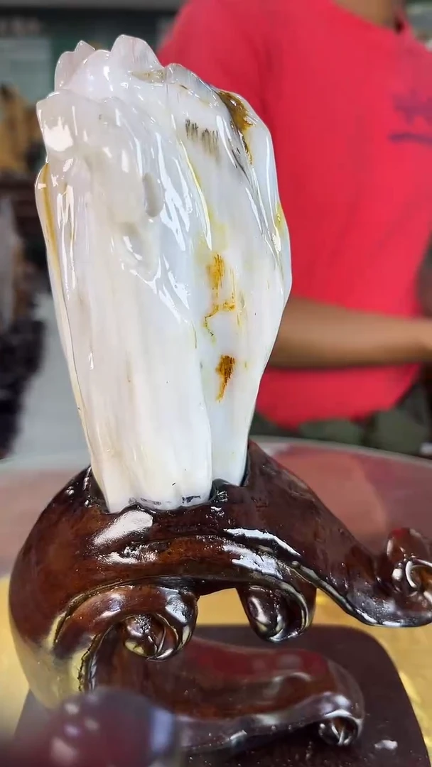 缅甸天然树化玉摆件