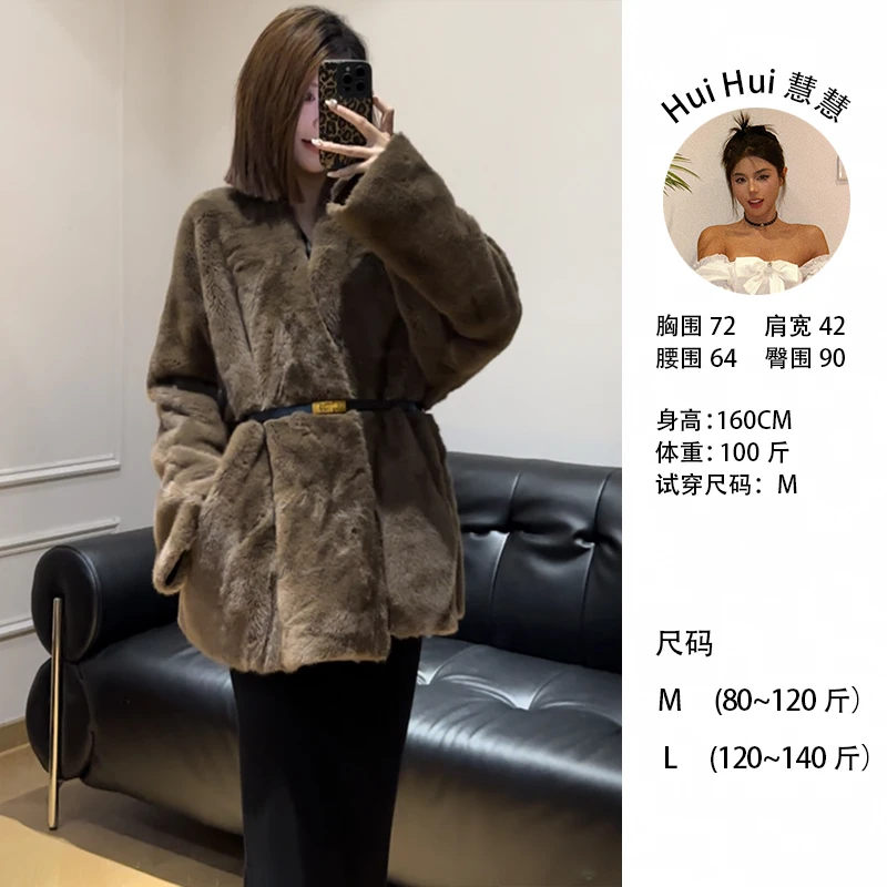 【可可西里】「黄黑皮慧慧」初冬保暖三色纯欲风毛呢外套24217