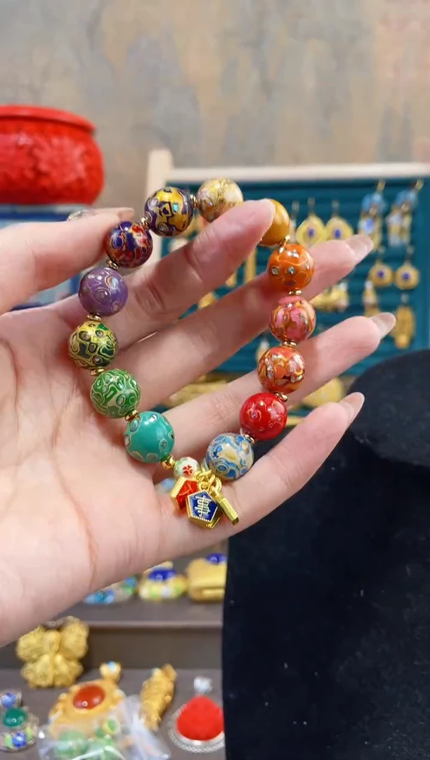 【闪购商品】非遗犀皮漆精品手串多宝色