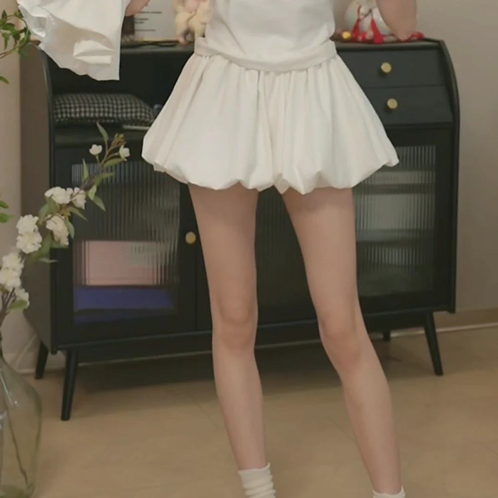 【薄荷巧心糖】夏季显瘦假日感花苞裙裤短裤蓬蓬半身裙女