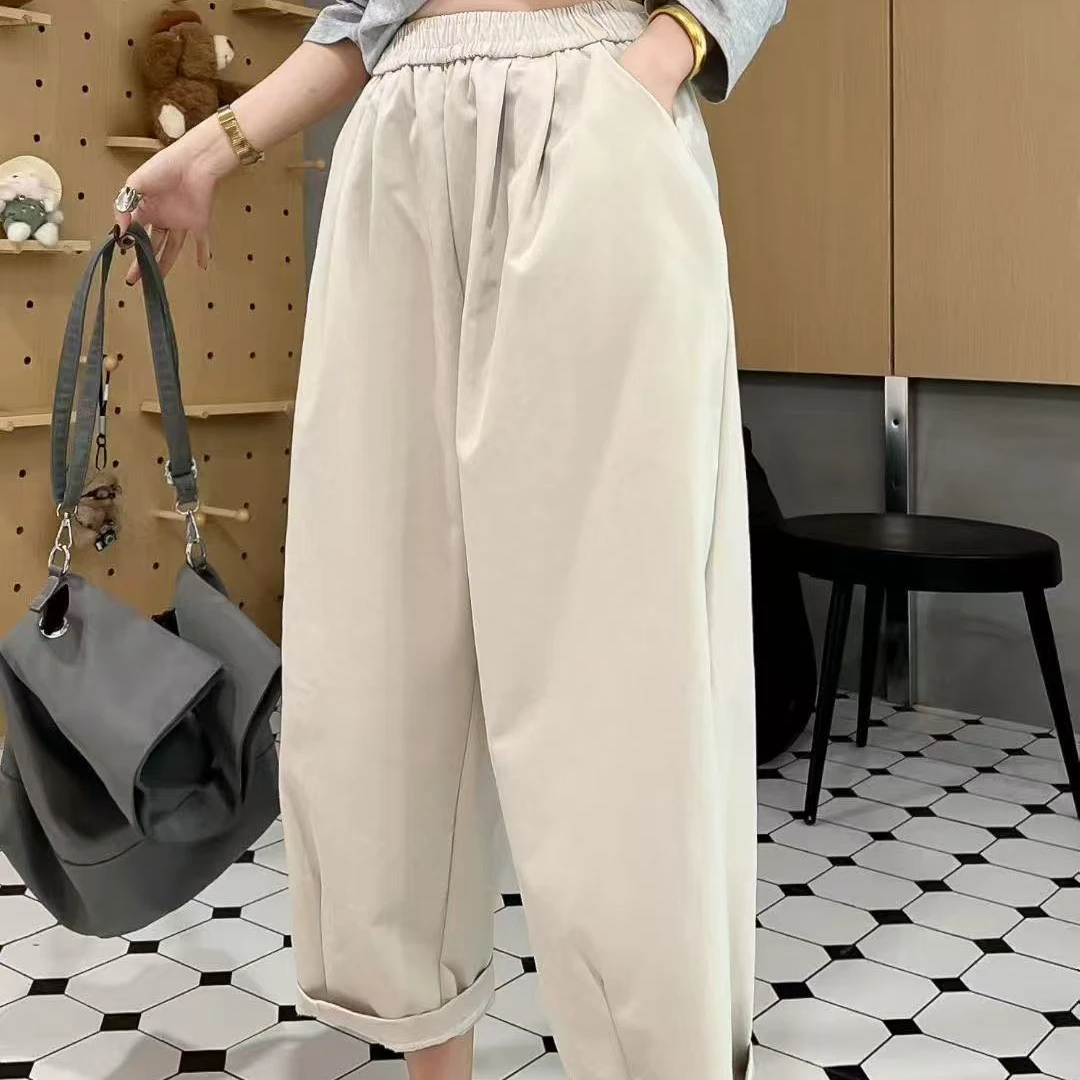 姗蔓高端定制/8268净版百搭松紧腰休闲裤