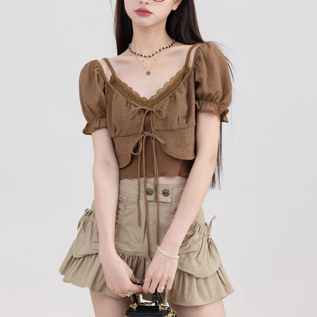 万万【清清！】焦糖少女衬衫DJ-229026