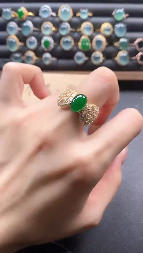 银S925镶嵌戒指翡翠51511