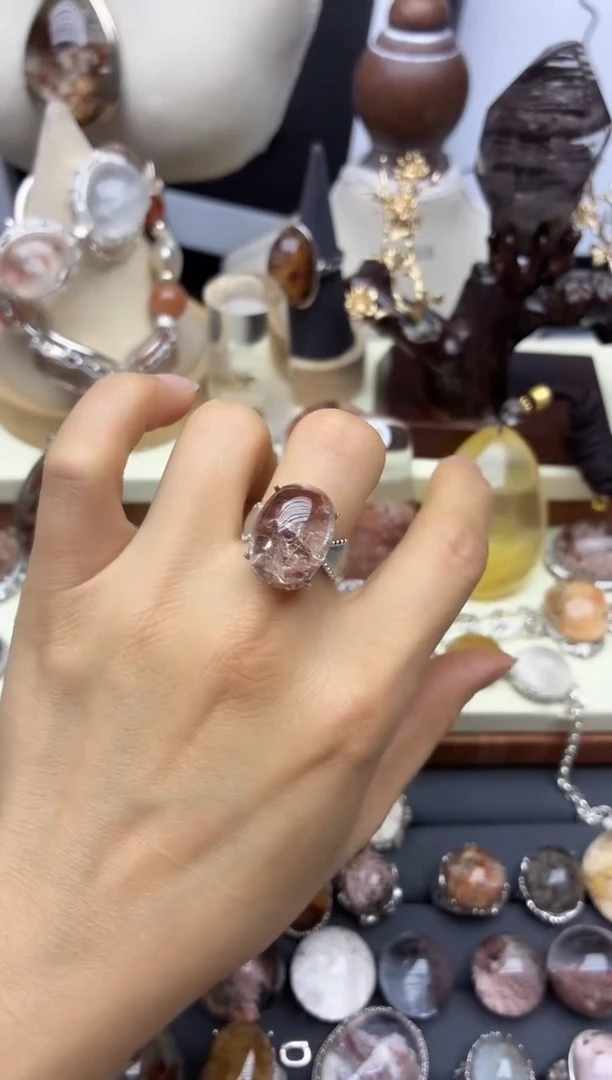 银S925镶嵌珠宝半成品水晶檀*定制