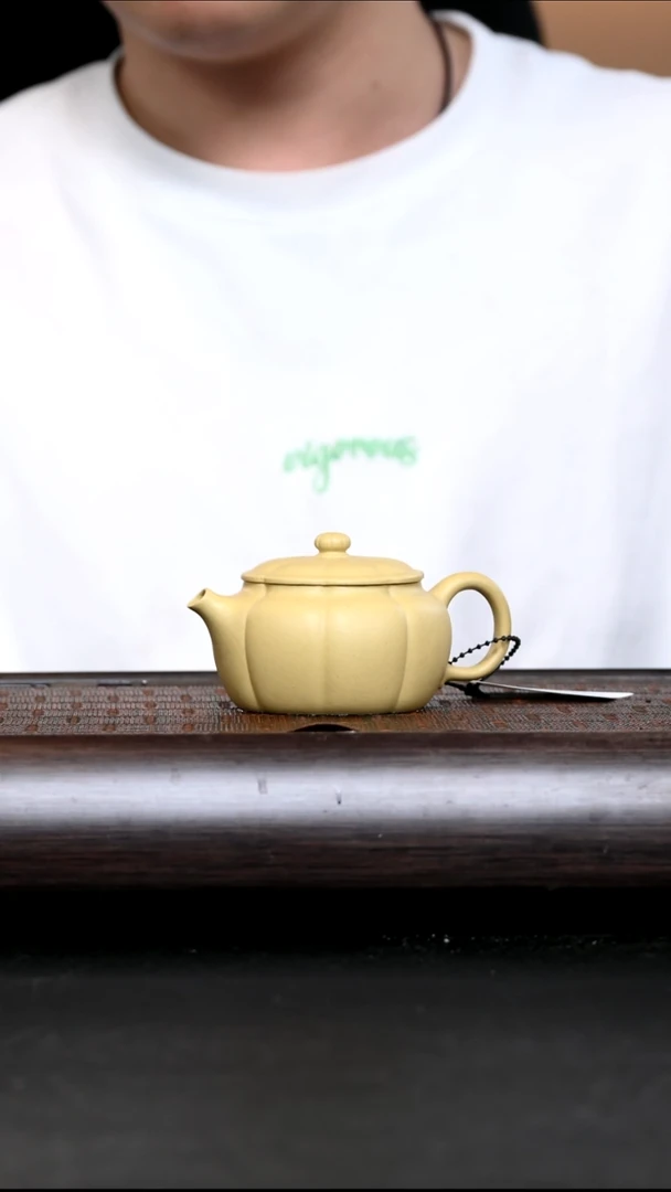 茶壶紫砂JST16445 渔趣 本绿130cc