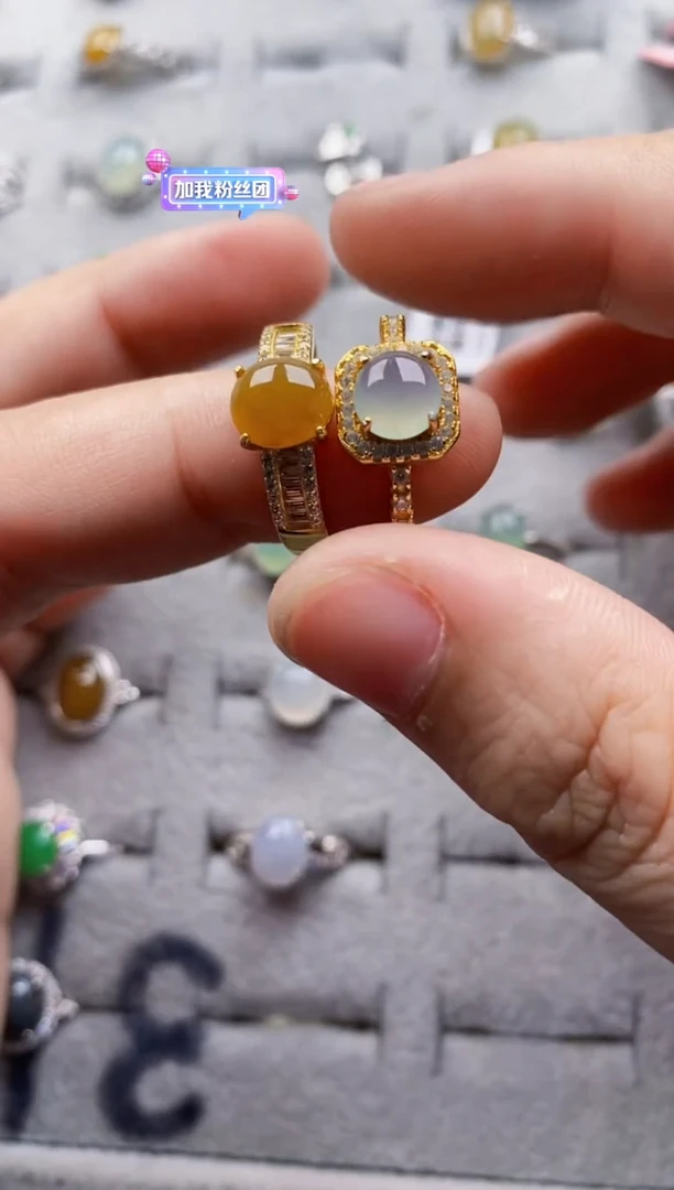 翡翠戒指银S925镶嵌999999   2