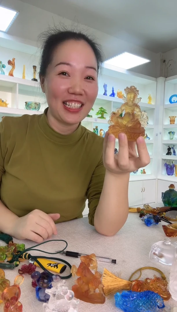 手工艺品琉璃黄财神