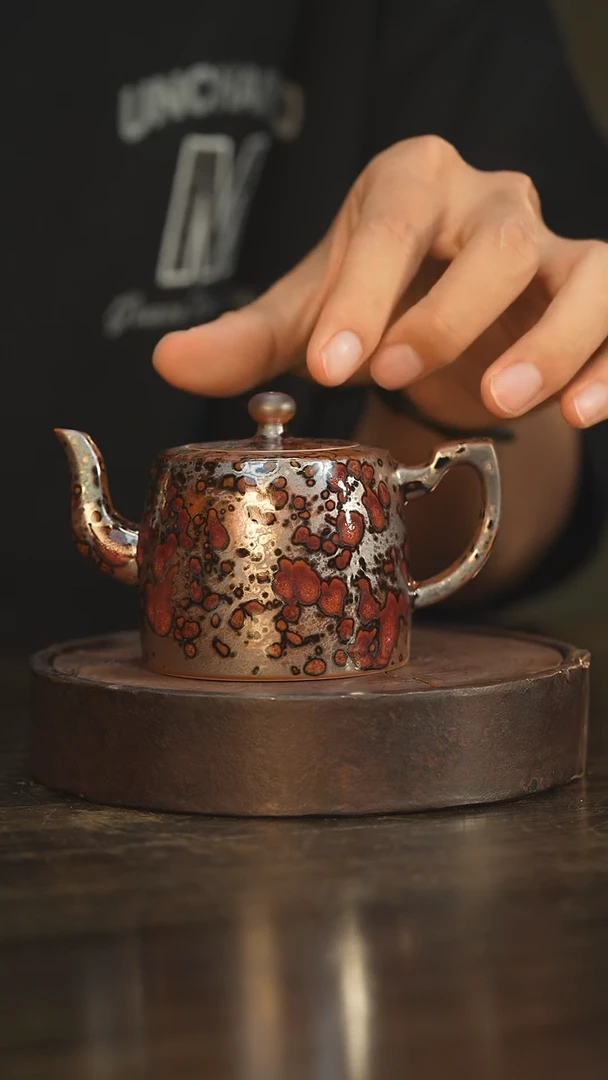 杯89柴房陶瓷柴烧斑鹿井栏壶