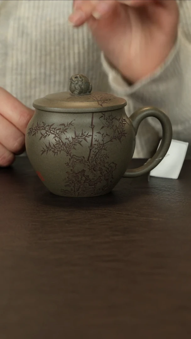 【闪购商品】紫砂茶杯直播福利蒋文琴蟹壳青金蟾盖杯