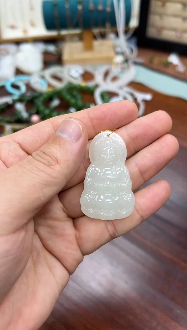 颈饰未镶嵌和田玉观音