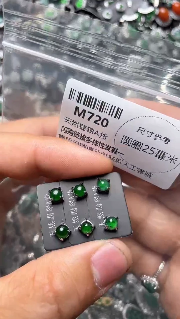翡翠未镶嵌颈饰M720耳钉 多样性发其一