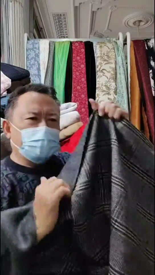 黑白点点咖线格子布料