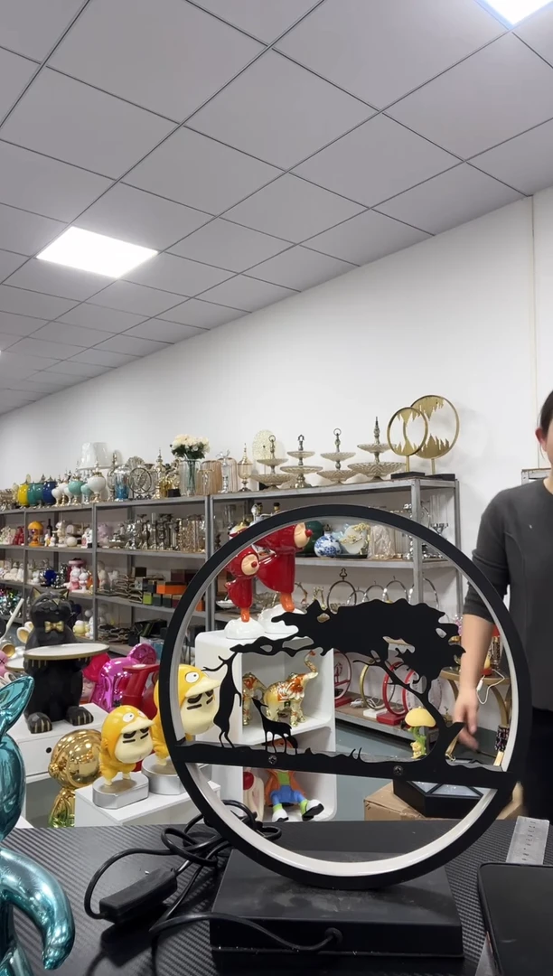 树脂母子鹿剪影灯