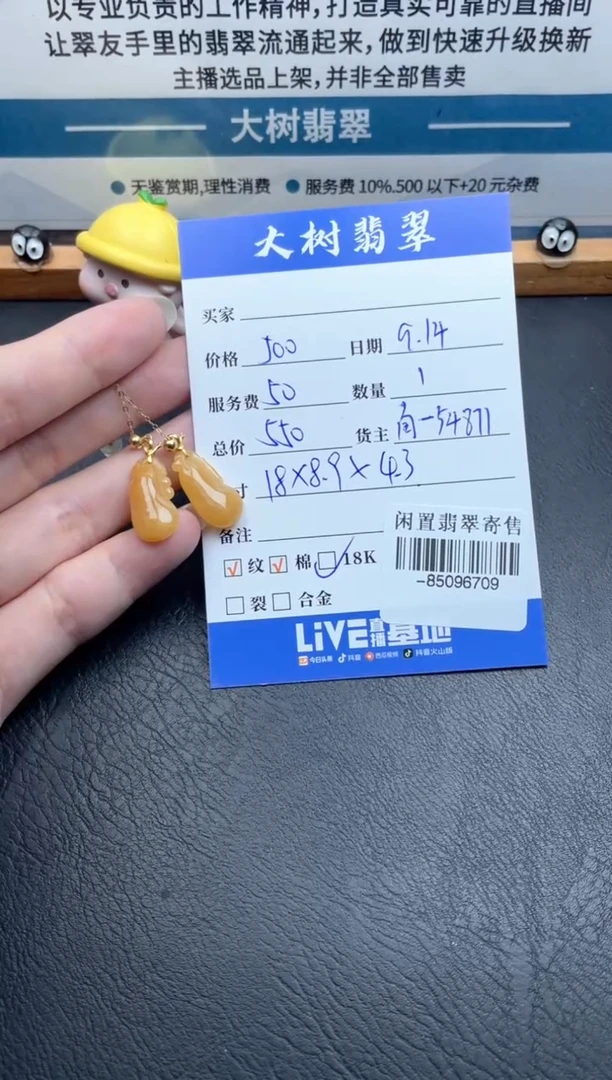 18K金镶嵌翡翠耳饰多人-85096709