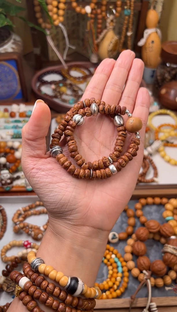 手串桃核寒露蜜桃核双圈设计手串