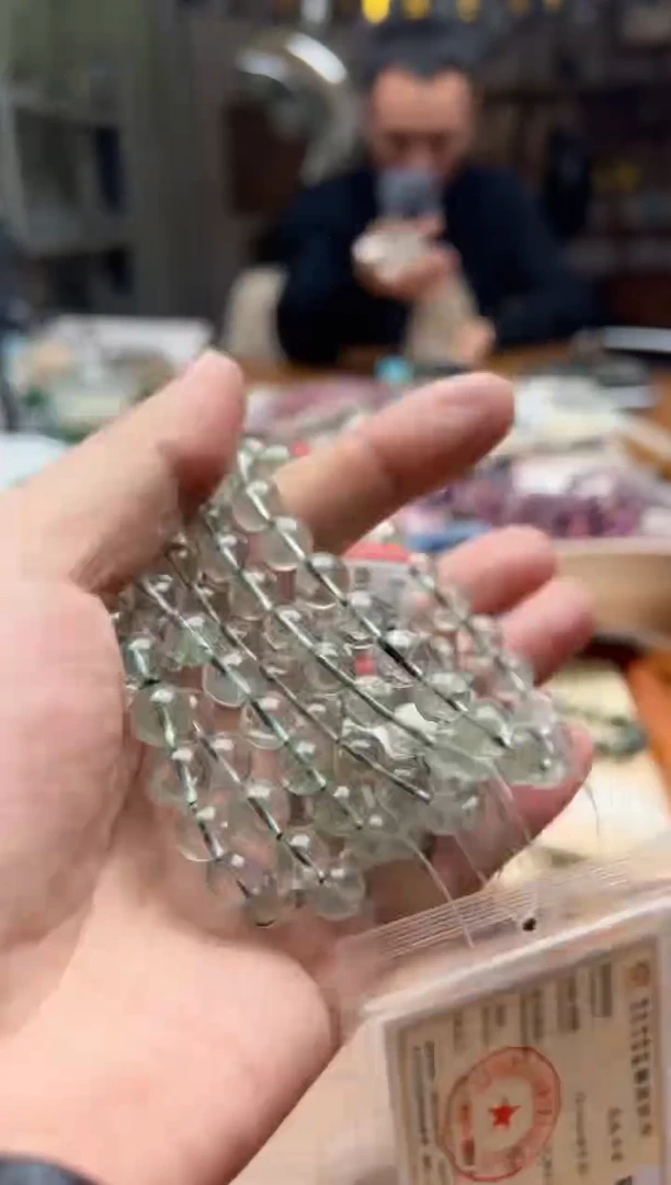 未镶嵌手链水晶8-9mm绿幽灵千层手链-多样性发一