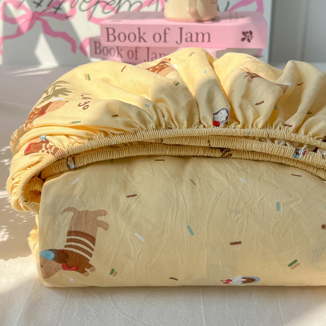 2025新款超柔童趣风床笠罩单件非全棉纯棉床套席梦思床垫保护罩套