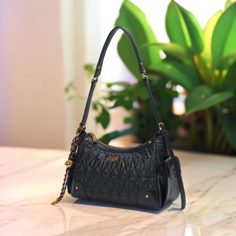 【阿哲专属】高级感小香菱格休闲月牙腋下包GQ1259