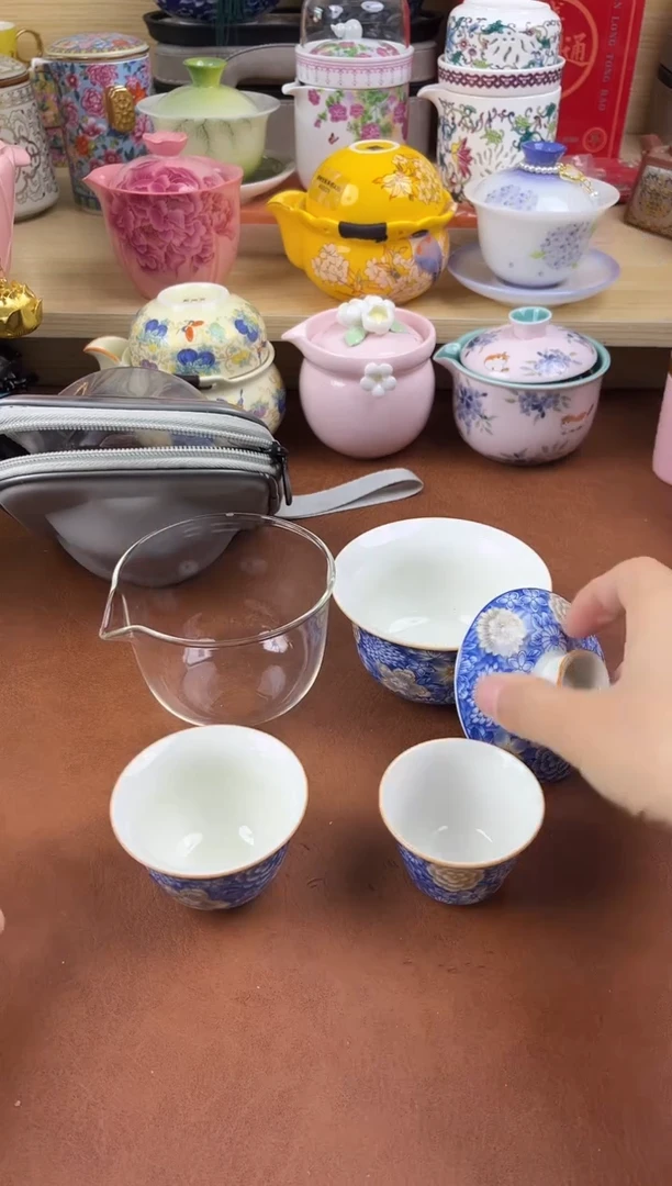 陶陶瓷茶具摆件旅行套组