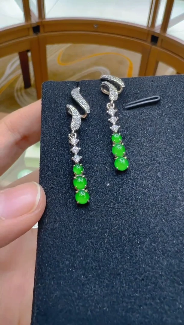 银S925镶嵌翡翠耳饰多样性团购发一件