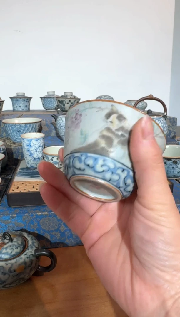 【闪购商品】微瑕朴云猫咪宽口主人杯