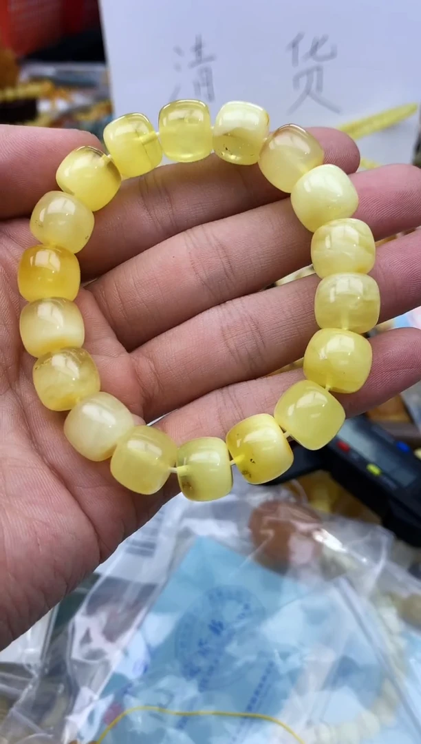 裸石蜜蜡未镶嵌手串卡12