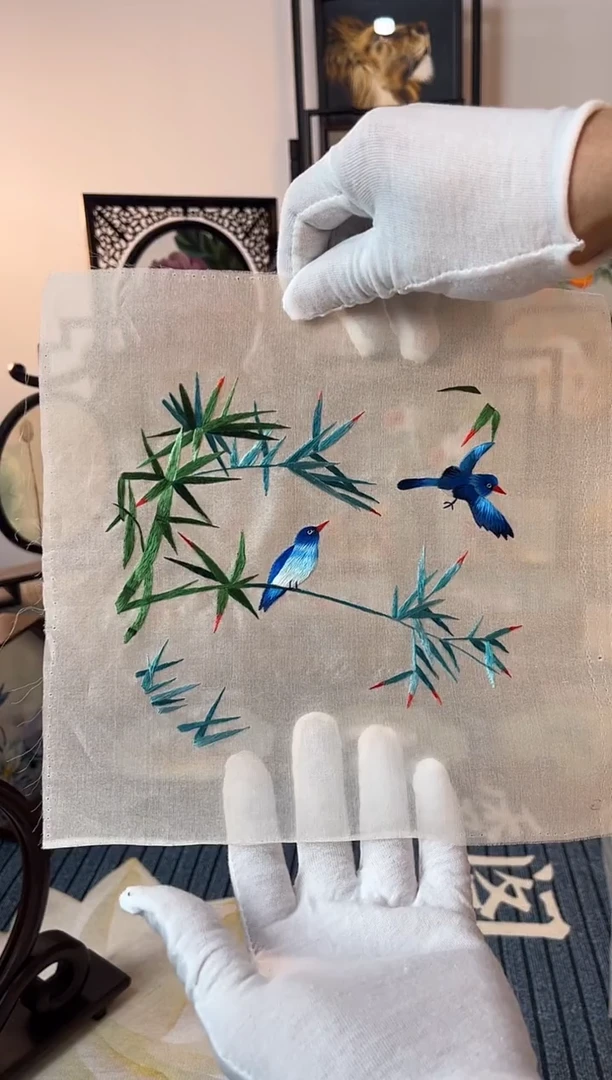 刺绣纯手刺绣工双面绣绣片61