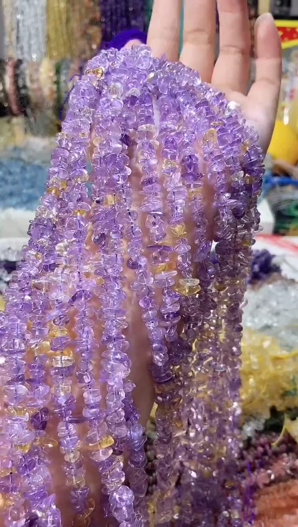 未镶嵌珠宝半成品水晶紫黄晶