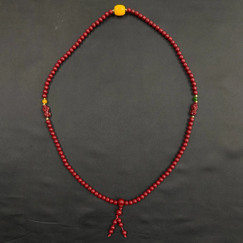 含辰砂工艺品卡6双貔貅108手串B1-02