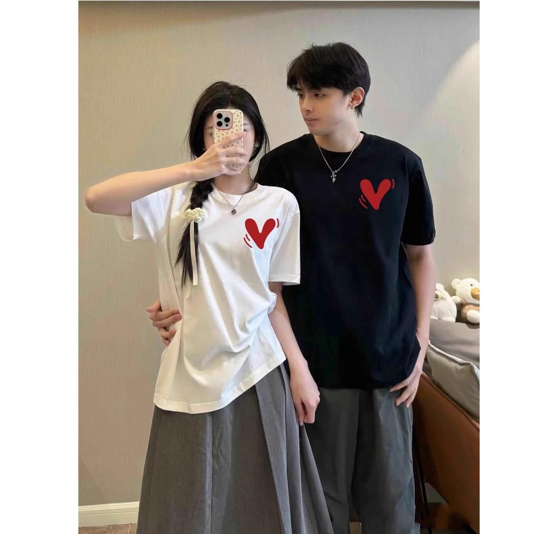 不一样的情侣装夏季短袖T恤2025新款独特小众不撞款加大码女装T恤