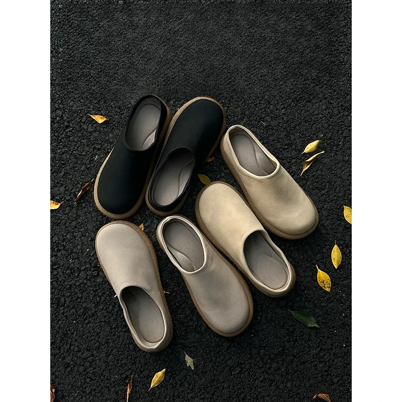 小土豆勃肯鞋男复古森系大头穆勒鞋包头半拖鞋一脚蹬通勤懒人鞋