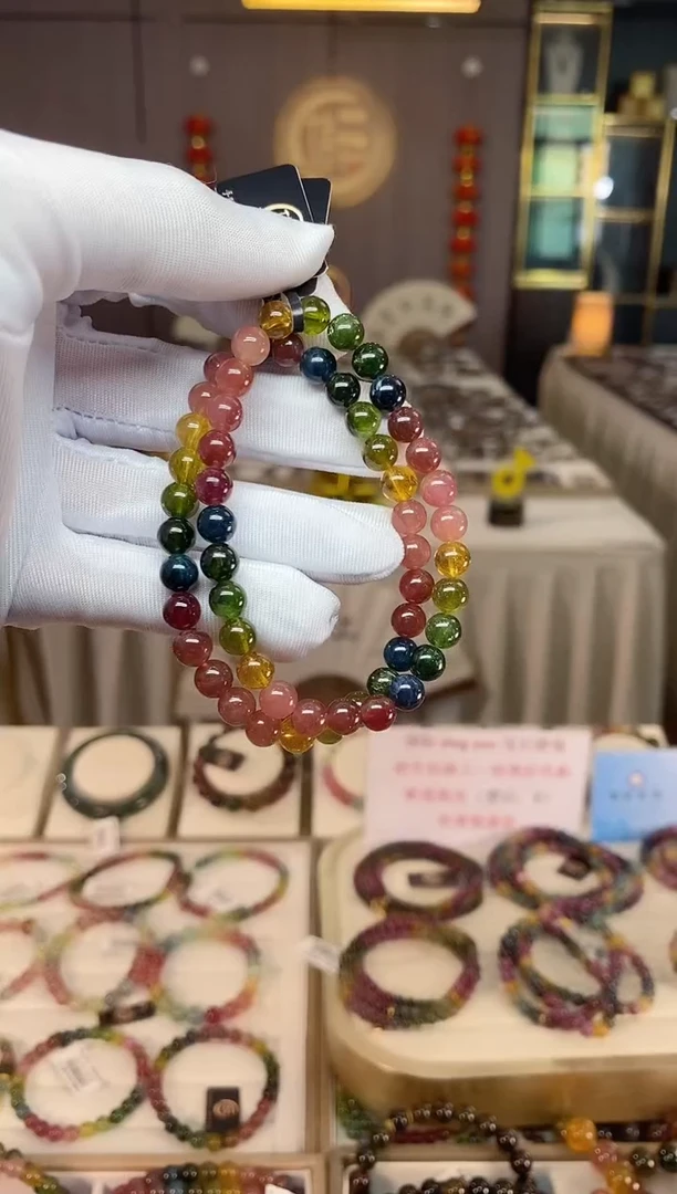未镶嵌老矿碧玺单圈手串6mm+碧玺多样性发货一条xion