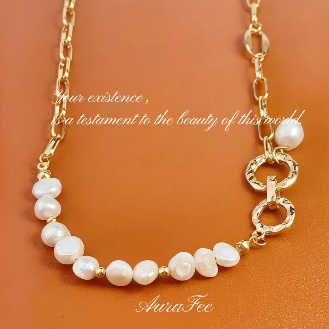 法式复古OT扣珍珠时尚气质百搭轻奢设计锁骨链/S056