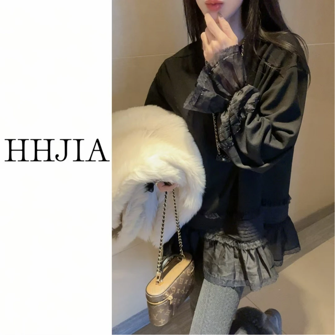 【慧慧家】韩国.2024定制款 韩系时尚宽松版荷叶边T恤