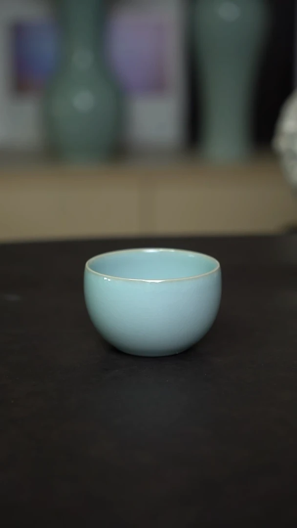 杯子瓷天青龙蛋杯