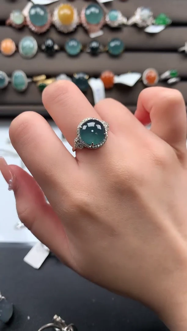 【闪购商品】翡翠戒指银S925镶嵌51241