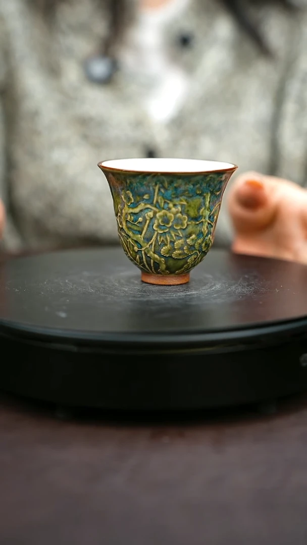 900*一级品原矿钧瓷炉钧釉铃铛撇口杯