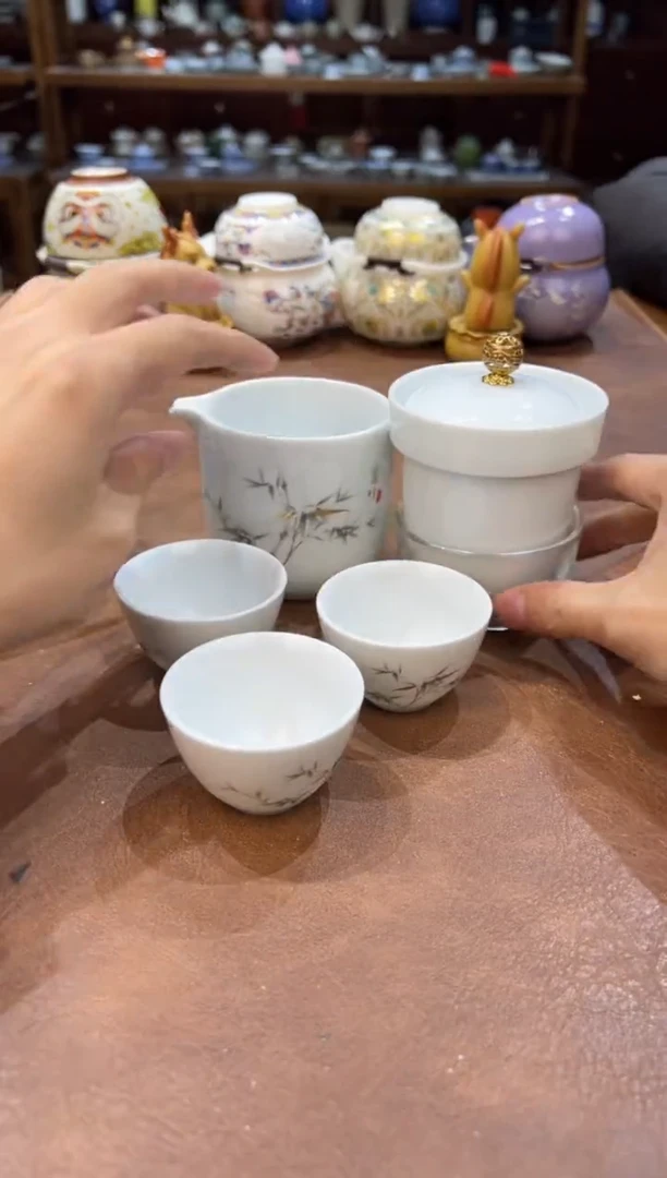 真的很便宜超好看会开片的旅行茶具