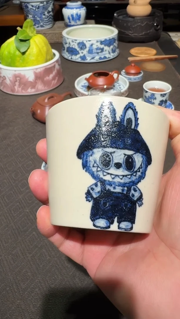 今***心景德镇青花可乐杯