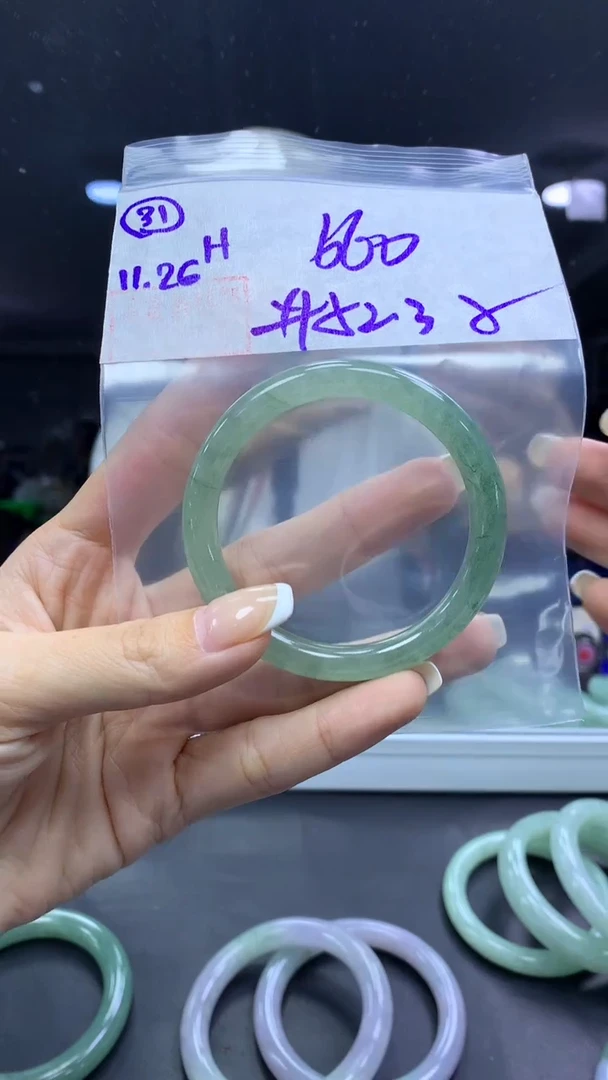 未镶嵌定制翡翠31手镯52.3纹+660元+拍一发一