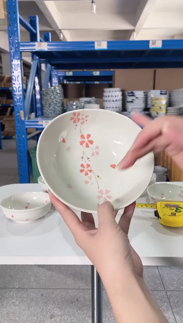 陶瓷花帘子6.6英寸椭圆钵