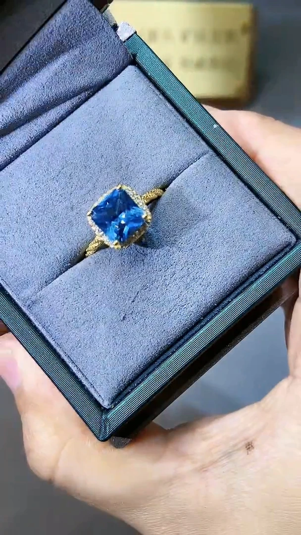【闪购商品】海蓝宝石戒指银S925镶嵌321