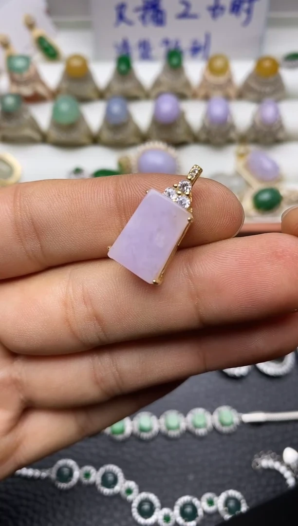 颈饰银S925镶嵌翡翠3266