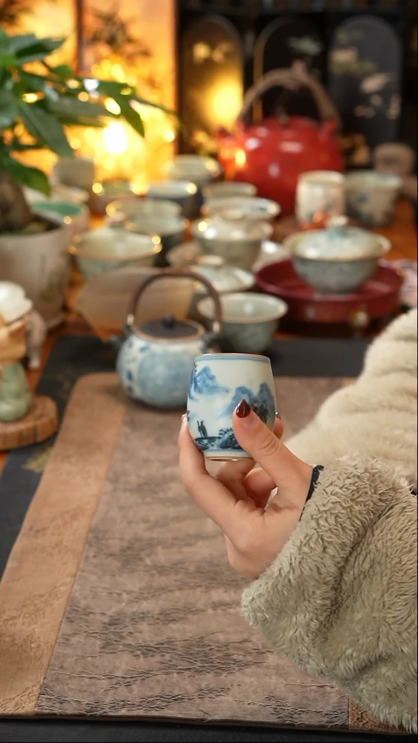 【闪购商品】朴云堂山水腰鼓杯山水腰鼓杯