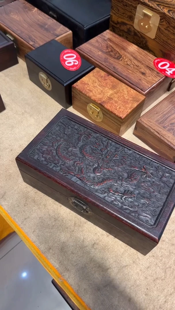 【闪购商品】贡木五爪金龙雕刻首饰盒