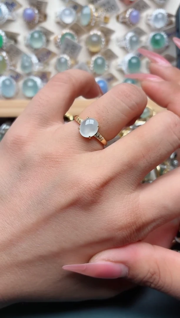 银S925镶嵌戒指翡翠.