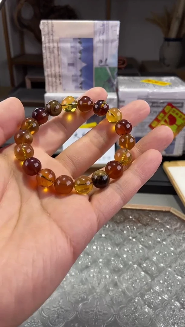 琥珀颈饰未镶嵌多宝手串