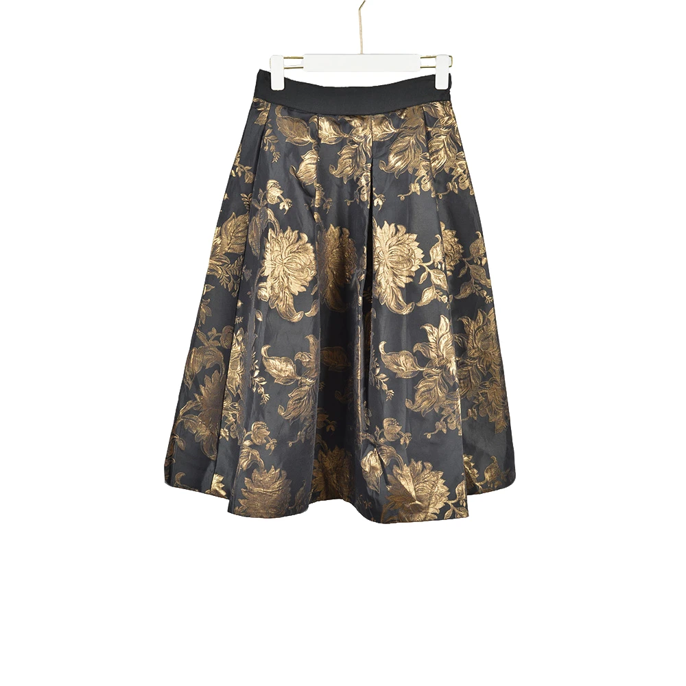 【Y专柜捡漏F-2】气质轻奢女装SLDEC-半裙6302-金色提花正码