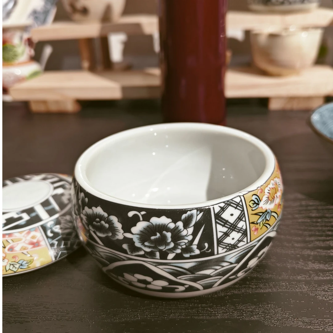 茶杯复古陶瓷手绘饭碗描金缠枝鎏金茶道大号纯手工大号纯手工