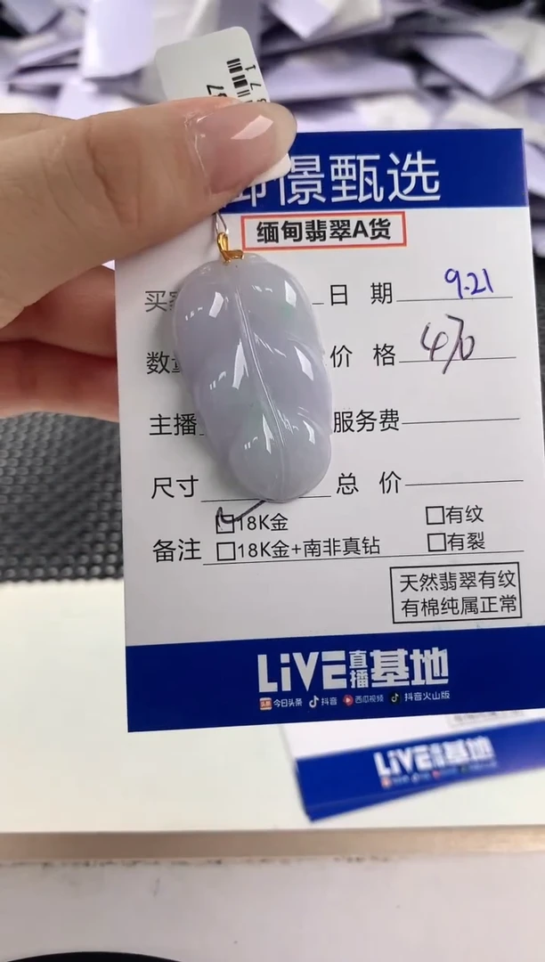 颈饰18K金镶嵌翡翠若*～62